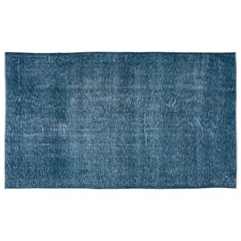 

Handmade Turquoise Vintage Overdyed Turkish Area Rug 154x263 Cm-5'1''X8'8''