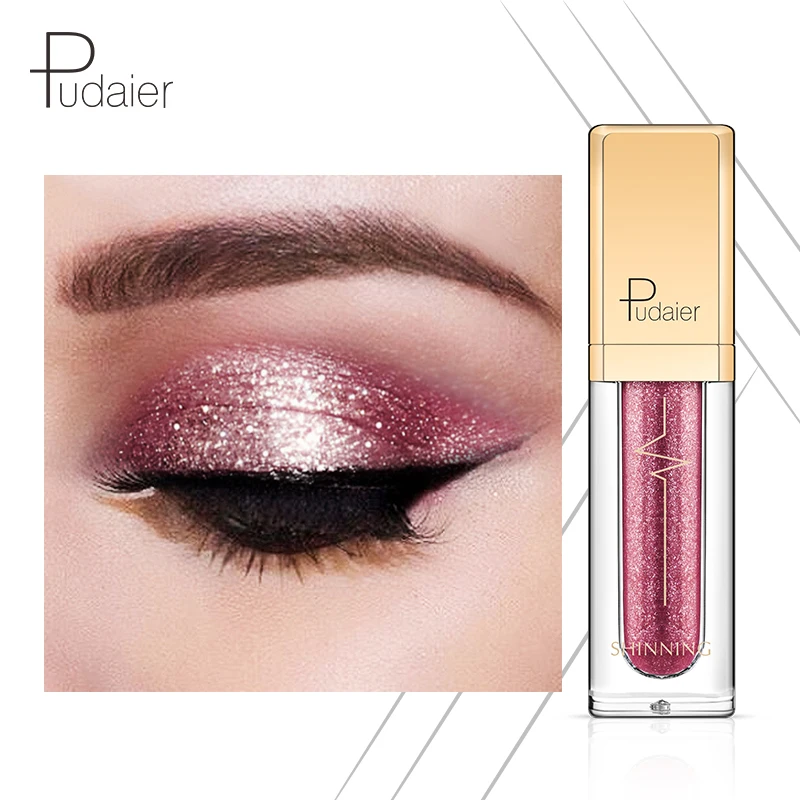 Pudaier 1PC 18 Colors Glitter Eyeshadow Liquid Pigment Makeup Crayon Metallic Maquillage Diamond Eye Shadow Pallete |