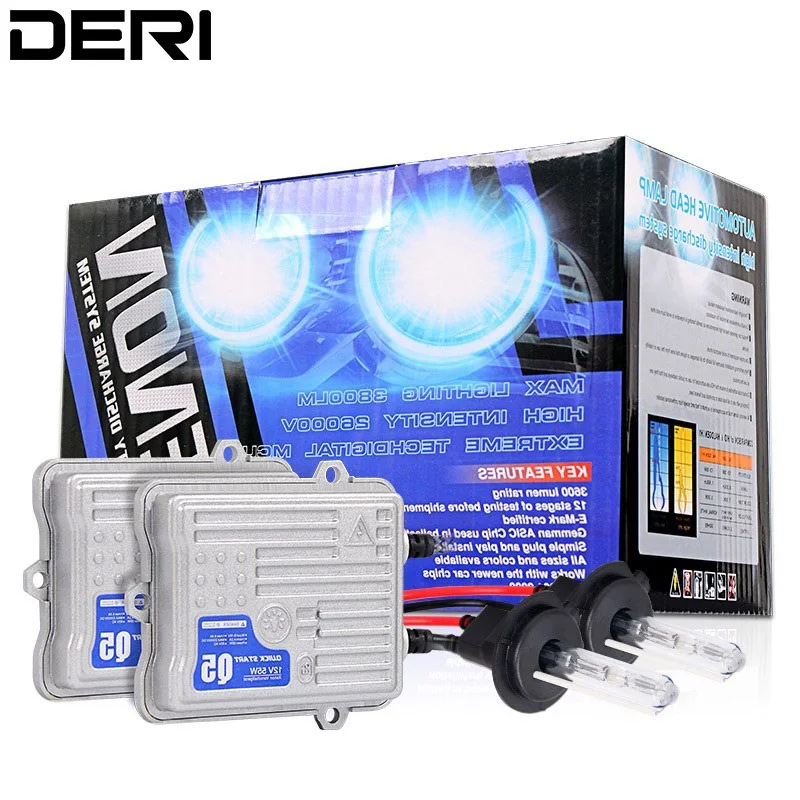 

DERI 4300K 6000K 8000K Super Faster Start Ballast HID Xenon Kit H1 55W Headlight bulb Ballast Xenon Kits Lamp Output Voltage
