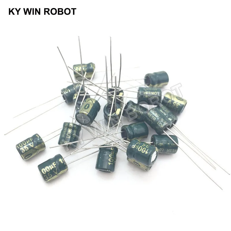Aluminum Electrolytic Capacitor 50 pcs/lot 35 V 100 UF 6*7mm 6mmX7mm Aluminum electrolytic capacitor ic