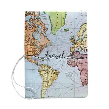 

THINKTHENDO Portable World Map Travel Passport ID Card Cover Holder Case Protector