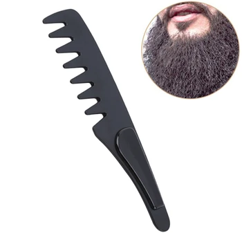 

1Pc Stainless Steel Cleaning Brush Hairdressing Men Beard Brush Anti Static Barber Hair Styling Portable Comb Shaving Tools