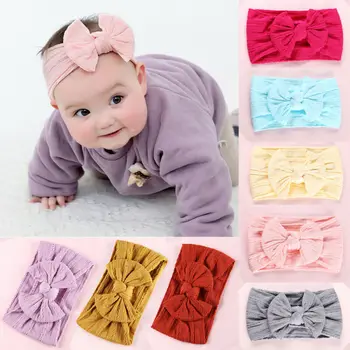 

Baby Headband For Girls Kids Soft Elastic Knot Turban Nylon headbands Head Wrap Newborn Bow Hairband Toddler Hair Accessories