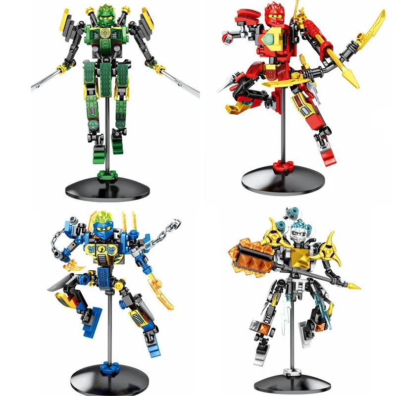 Legoing Japanese Movie Ninja Masters Of Spinjitzu Action Figures Lloyd Kai Jay Zane    Building Blocks Toys For Children Legoing