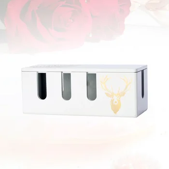 

1PC Power Strip Cover Multifunctional Wood Wire Box Cable Management Box for Desktop Home Use