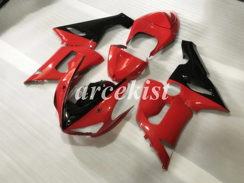 

4Gifts New ABS Fairings Kit Fit for kawasaki Ninja ZX6R 636 2005 2006 6R 05 06 ZX-6R Fairing set Red black bright