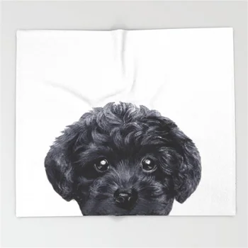 

Toy Poodle Black Coral Fleece Fuzzy Blankets on Bed Poodle Throws Bedsheet for Kids Girls
