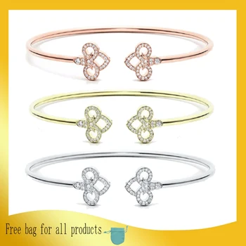 

1: 1 Original Model S925 Sterling Silver Bracelets Classic Fashion 3 Color Bangles Bracelets Ladies LOGO Jewelry Birthday Gift