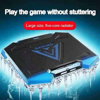

Laptop Radiator Mute Dual Usb Speed Control Base Radiator Five-fan Pad Adjustment Pad Multi-speed Cooling Bracket F9G3