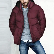 Мужская зимняя теплая куртка на молнии с капюшоном, с длинным рукавом, стеганое пальто, верхняя одежда, пальто