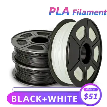 

SUNLU 3d Printer FilamentPLA 3KG sublimation BLANKS 2 black & 1 white reach professional Certificate 100% anycubic waterproof