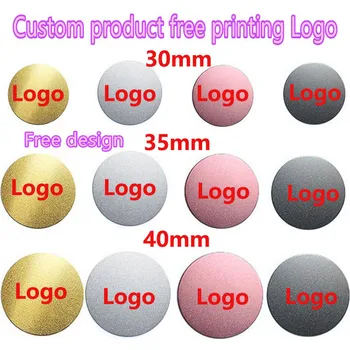 

100pcs Custom product free print Logo circle Froste Metal disk iron sheet Magnet Mobile Phone Holder Magnetic Car Phone holders