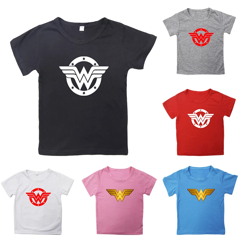 

Wonder Woman TShirt for Kids Casual Top Short Tees Super Hero T Shirt Avengers Oversized Sleeve Shirt Hip Hop Boy/girl Sports