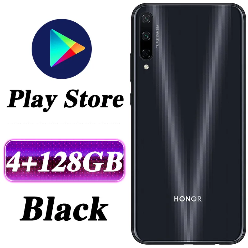 4G 128G Black HONOR PLAY 3, мобильный телефон, Honor 3 Play, 6,39 дюймов, Kirin710F, четыре ядра, Android 9,0, разблокировка лица, Поддержка Google play - Цвет: 4G 128G Black