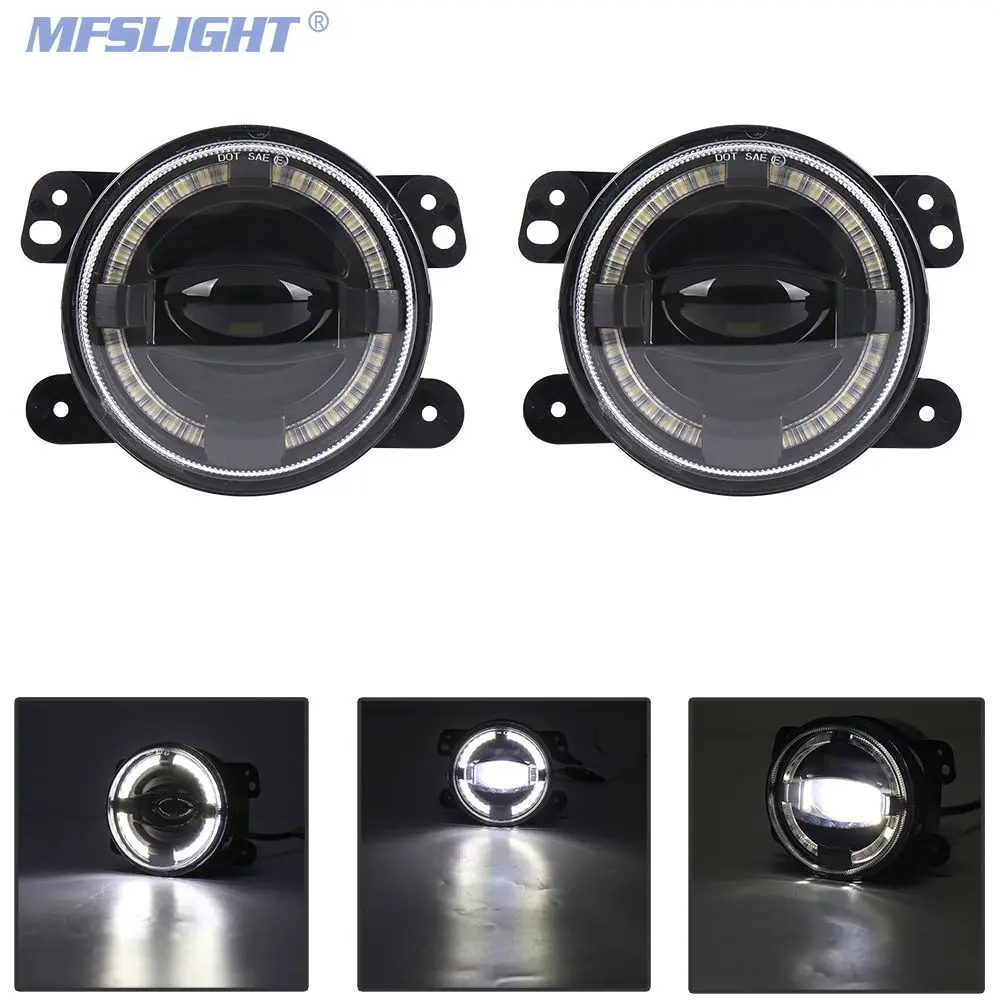 

4 Inch Led Fog Lights for Jeep Wrangler JK Led Fog Lamps Bulb Auto Len Projector Headlight Driving Offroad Front Bumper Lights