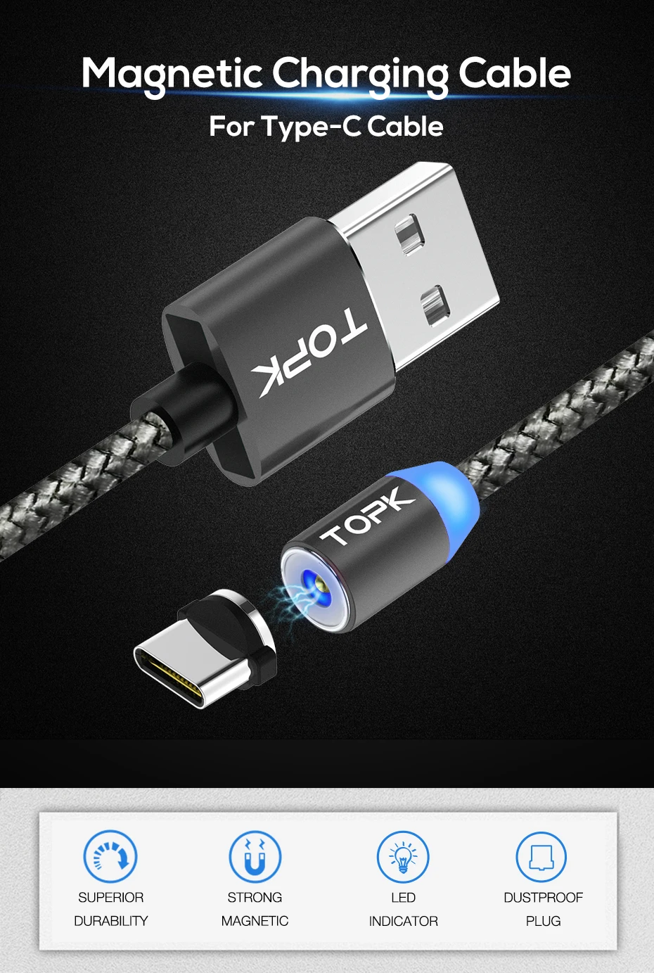 1 м Магнитный 2.4A кабель быстрой зарядки, кабель Micro usb type C магнитное зарядное устройство для IPhone XR XS Max samsung huawei XiaoMi Redmi Note 7