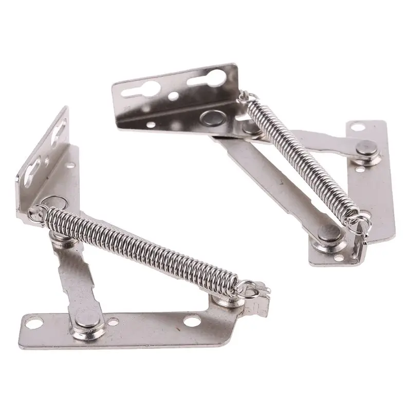 2pcs/set 80 Degree Sprung Hinges Cabinet Door Lift Up Stay Flap Top Support Tool for Cupboard Kitchen