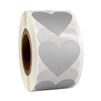 

300pcs/roll Labels Heart Shaped Portable Stationery Ticket Scratch Off Stickers Lottery Raffle Funny Game For Scrapbook Wedding