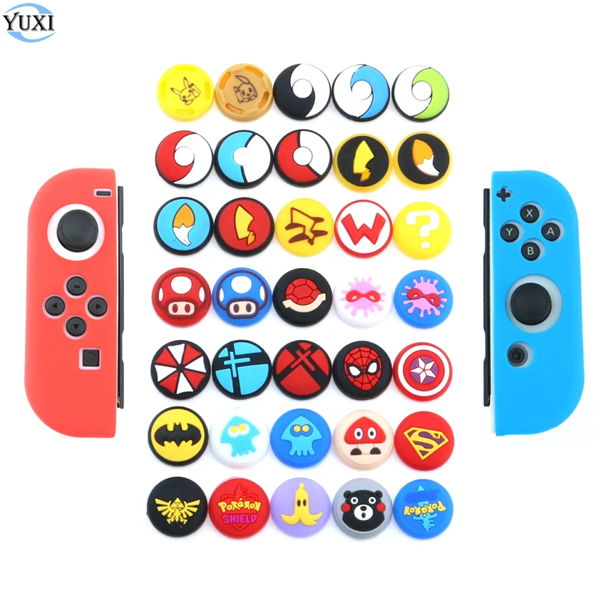 Yuxi 2pcs Silicone Thumb Stick Grip Cap For Nintend Switch Ns Joy Con Controller Joy Con Joystick Caps Cover Case Replacement Parts Accessories Aliexpress