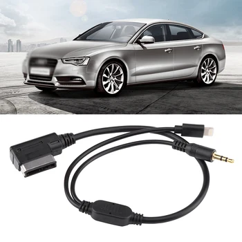 

High Quality Copper Core Car AMI MDI MMI 3.5mm MP3 Auxiliary Car Adapter Cable For IPod IPhone 5 6 For Audi A3 A8 Q5 For VW
