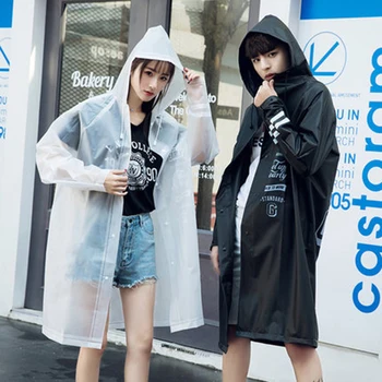 

Transparent Travel Rain Coat Rainwear Portable Long Coat Ladies Rain Coat Men Poncho Cover Rain Impermeables Poncho Feminino W