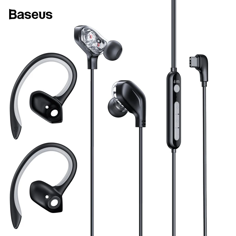 

Baseus C18 Type-C Wired Earphone for Virtual 3D Gaming Stereo Comfortable Sports Earphones for Huawei Samsung Mobile Phones New