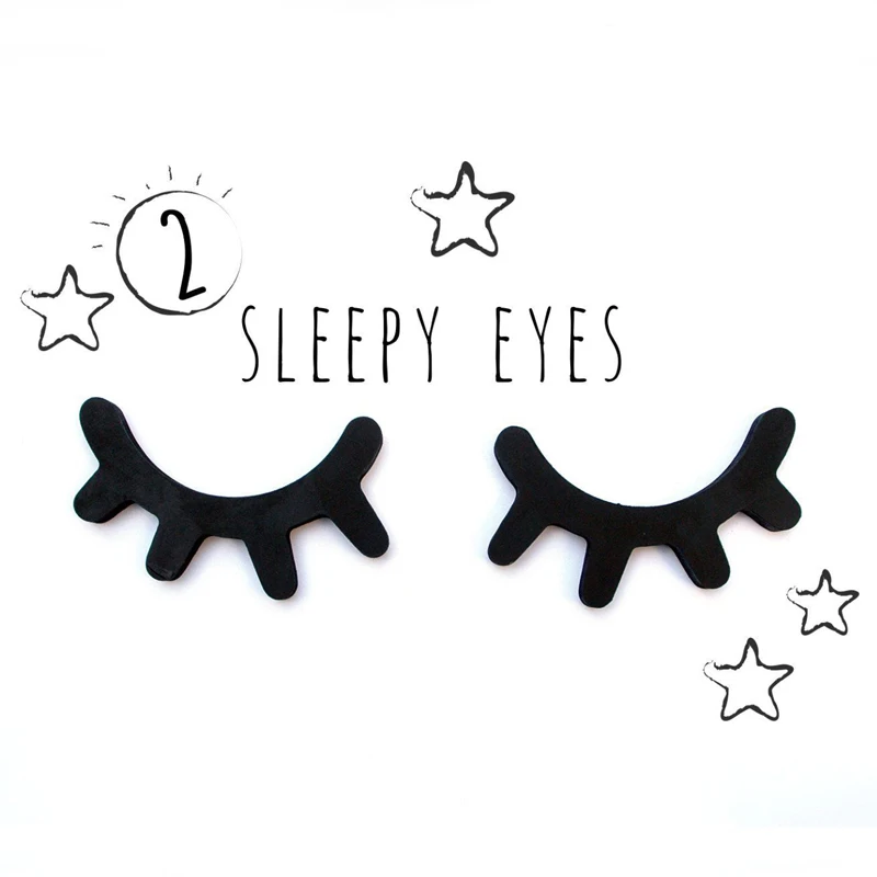 1 пара дерево мультфильм 3D Наклейки на стену ресниц закрытых глаз стены обои