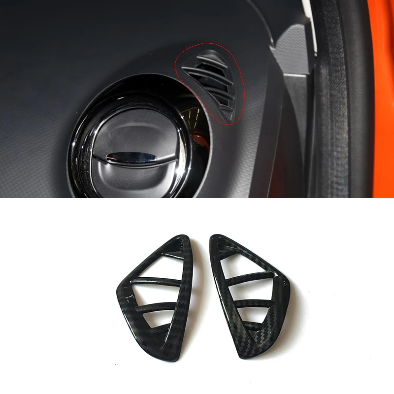 For-Renault-Captur-2013-2014-15-2016-ABS-Carbon-fibre-Glossy-Upper-Air-Condition-Vent-Outlet