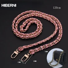 HIBERNI 120CM New Style Wear PU Leather Bag Chain Diagonal Shoulder Bag With Shoulder Strap Metal Chain 5 Color Bag Belt