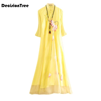 

2020 chinese dress women elegant aodai style embroidery qipao vestidos party wedding dress sexy cheongsam elegant party dress