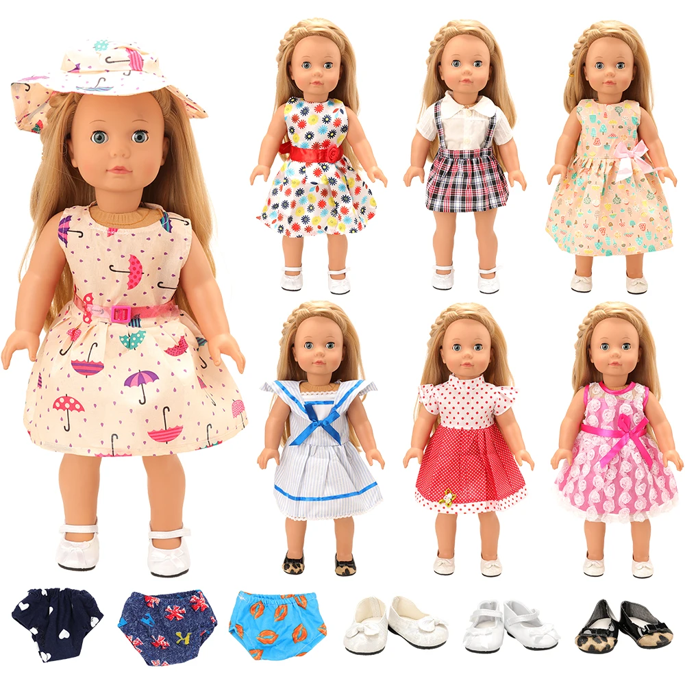 

Newest High Quality 13 items/set Doll accessories =7 doll dresses + 3 dolls Shoes +3 underwear for baby reborn newborn dolls