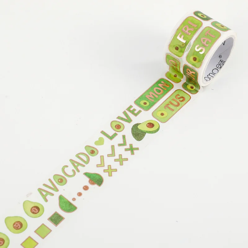 NiuYouBianShi3cm 10 компл./1 лот клейкая лента из рисовой бумаги авокадо девушка декоративный Клей Скрапбукинг DIY бумаги японские наклейки - Цвет: NiuYouBianShi3cm