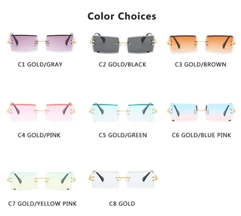 Retro Sunglasses Women Brand Designer Fashion Rimless Gradient Sun Glasses Shades Cutting Lens Ladies Frameless Eyeglasses 4