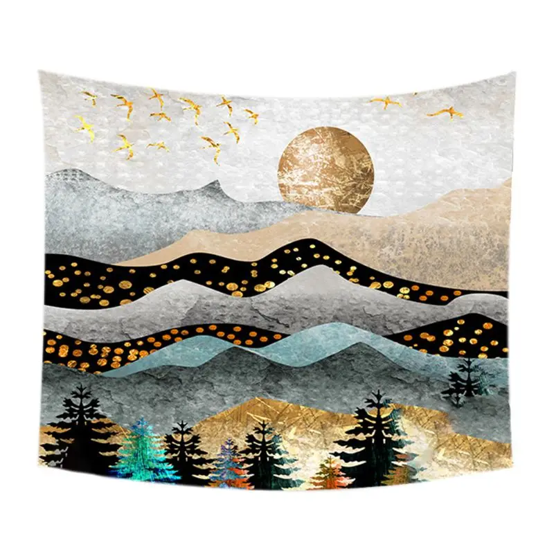 

Sunset Mountain Tapestry Nature Landscape Printed Wall Hanging Brushed Blanket