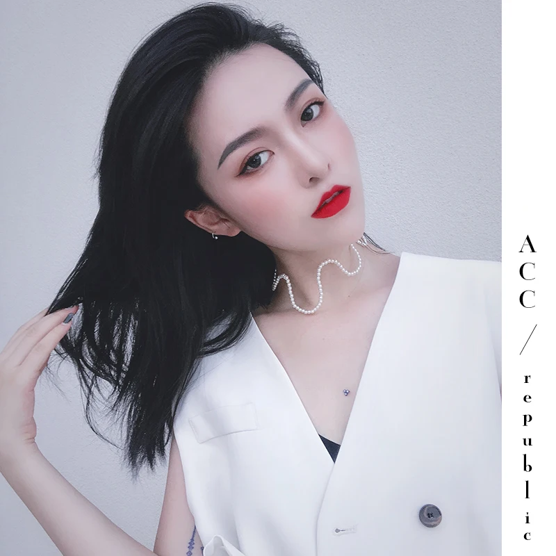 HUANZHI 2019 Новый DesignTrend сладкий волновой кривой нерегулярные жемчужное ожерелье для