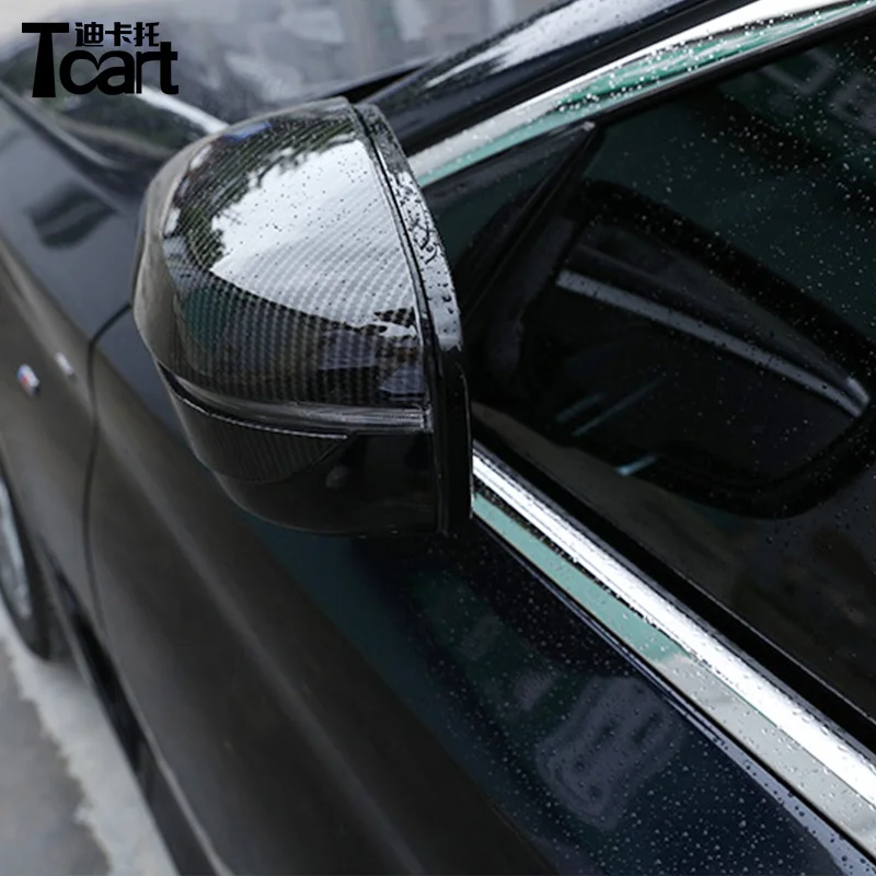 Tcart 2Pcs Carbon Fiber Car Styling Rear View Mirror Cover Accessories For BMW 3 Series G20 Replacement Rearview Mirror Cap