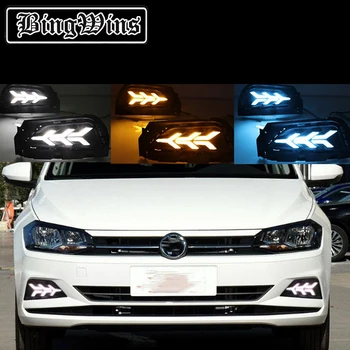 

Car styling For 18-19 Volkswagen Polo plus new Polo modified led streamer steering front bar fog lamp assembly