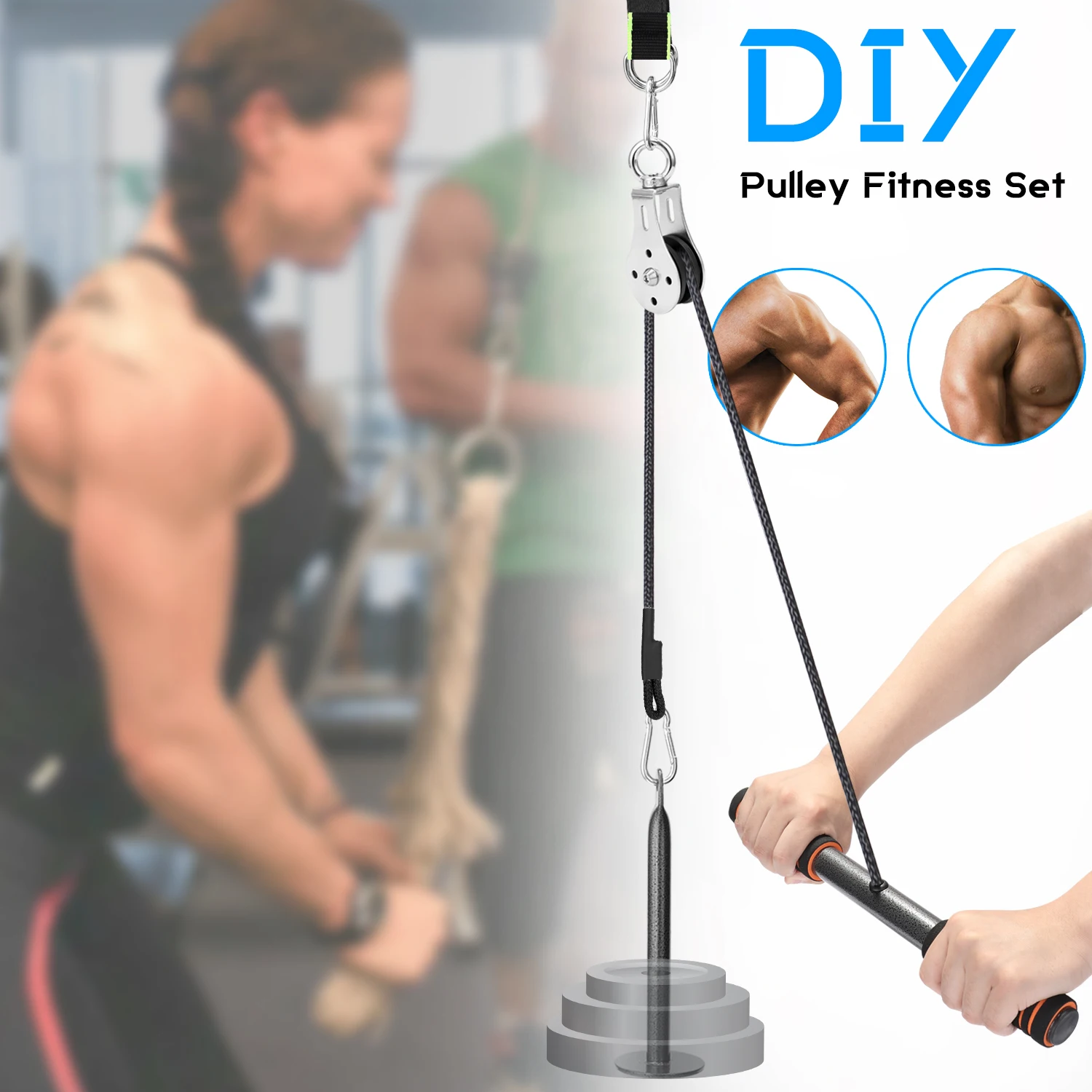 Fitness DIY Gym Pulley Cable Machine Attachment System Loading Pin Lifting  Workout Arm Biceps Triceps Hand Training Equipment|Hand Gripper Strengths|  - AliExpress