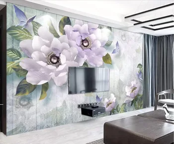 

CJSIR Custom Wallpaper 3D Three-dimensional Relief Peony European Retro TV Background Wall Paper Home Decoration Wallpapers
