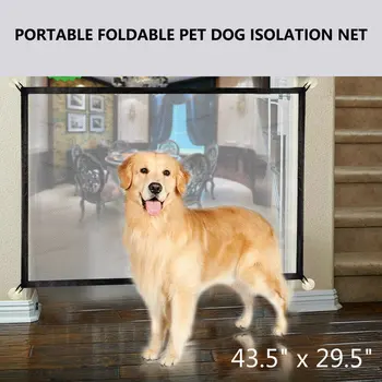 

Pets Dog Cat Baby Safety Gate Mesh Fence Portable Guard Net Stairs Doors Dog net folding dog isolation fence