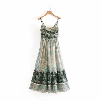

Women's Summer Dresses Haltered Holiday Long Dresses Printed Patchwork Large Swing Dresses for Women