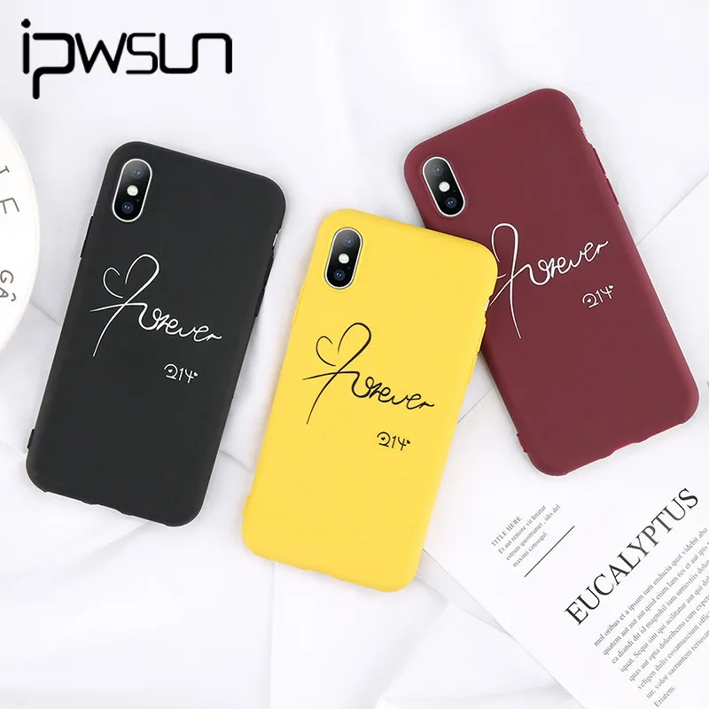 Чехол iPSWOO с сердечками для телефона iPhone 11 Pro Max X XS XR Xs мягкие чехлы из ТПУ надписью