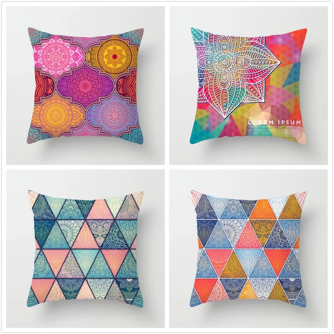 

TTLIFE Mandala Pattern Cushion Cover Flower Geometric Pillow Cover for Home Sofa Chair Decorative Pillows 45*45cm