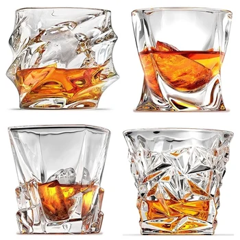 

2 Pcs/lot Clear Crystal Whiskey Glass Glassware for Whiskey Beer Drinking Cup Wine Glass 100-300ml DDC-49