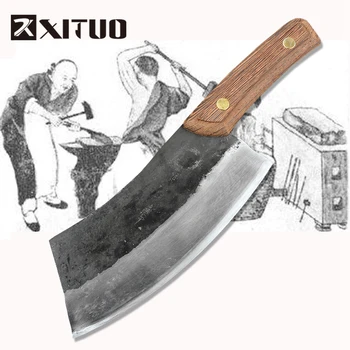 

XITUO high grade handmade carbon steel kitchen chef knife slicing meat knife+craft +cut bone+ Chef Knife +Kitchen Accessories
