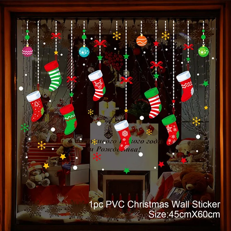 HUIRAN Добро пожаловать Счастливого Рождества подвесной дверной баннер украшения Рождественские украшения для дома открытый Рождественский Декор год натальный - Цвет: Sticker 2