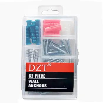 

62Pcs/1Box Wall Anchors Expansion Bolt Screw Home Garden Fixing Tool Hardware