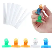 10 шт. маникюрный набор для наращивания ногтей из стекловолокна маникюрная Форма Акриловые Наконечники+ 5 шт. зажимы для ногтей Набор для наращивания ногтей