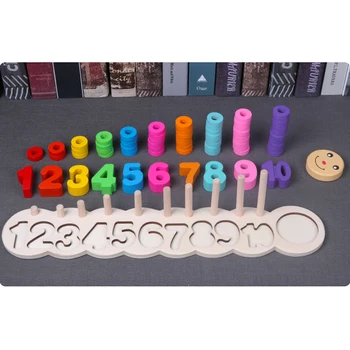 

Children Wooden Montessori Materials Learning To Count Numbers Matching Digital Shape Match Early Education Teaching Math Toys d