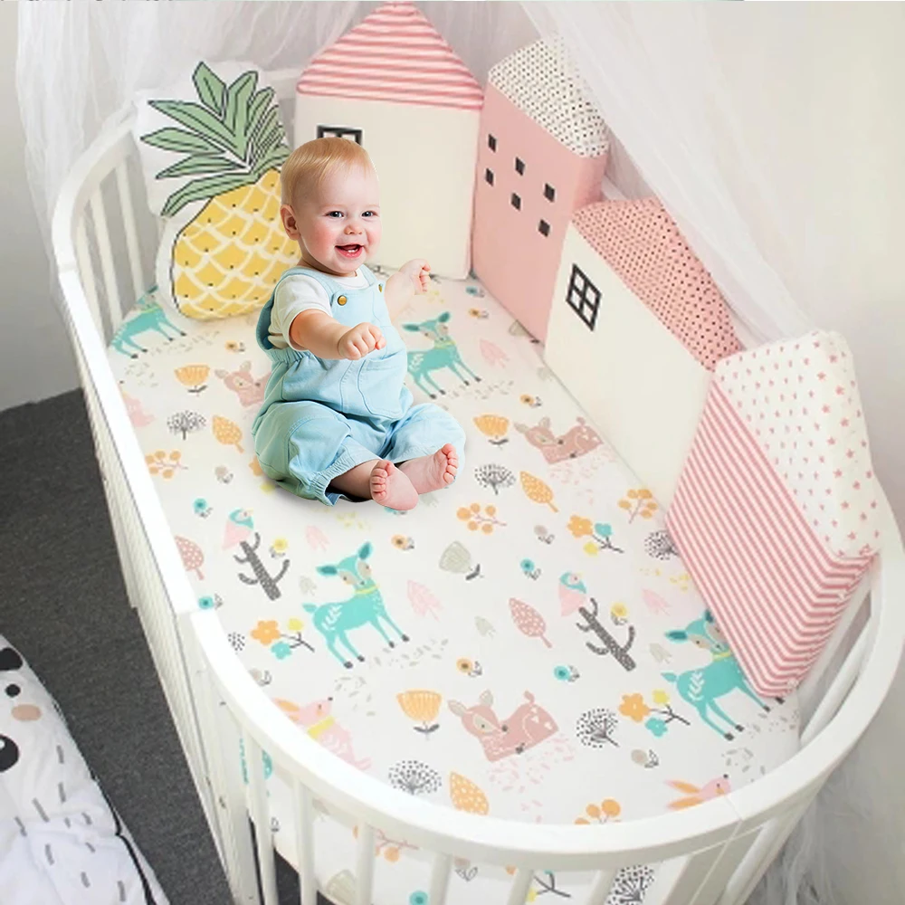

4Pcs/Lot Baby Bed Bumper Baby Bed Fence Newborn Cot Around Pillows Bumpers In The Crib Combination House Comfortable Protect